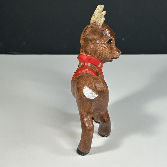 2 VTG KIMPLE CERAMIC MOLD CHRISTMAS REINDEER DEER FIGURINE HAND PAINTED QUILTED - Picture 9 of 14